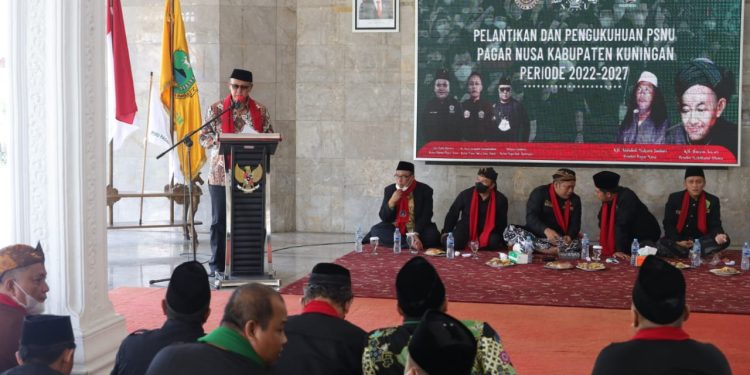 Pengurus Pagar Nusa Kuningan Dilantik, Gus Nabil: Kader Harus Sowan Kepada Kiai