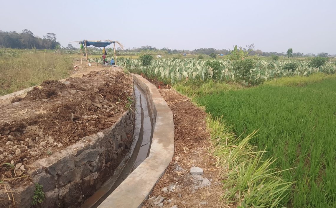 Dorong Program Ketahanan Pangan, Pemdes Widarasari Bangun Saluran Irigasi