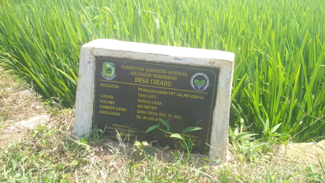 Lengkapi Infrastruktur Pertanian, Pemdes Cikadu Bangun TPT Irigasi
