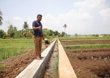 Pemdes Sukamulya Manfaatkan Tambahan Dana Desa Bangun TPT Irigasi