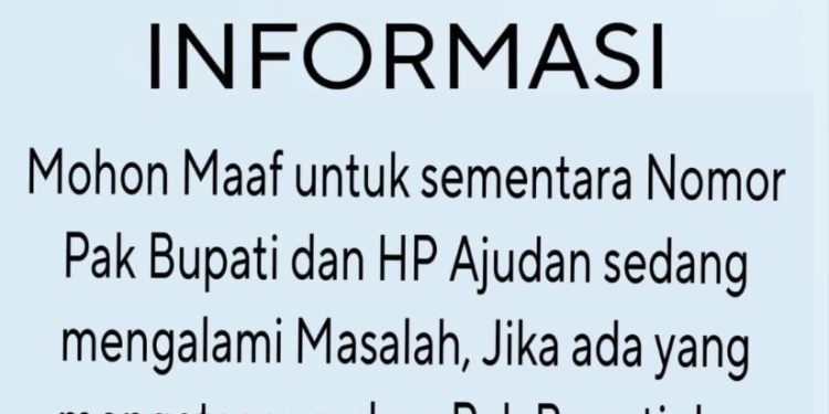 Informasi Nomor Handphone Bupati Kena Hack